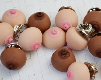 Boob Pin  Brooch Survivors Gift Breast Feeding  Midwife  Doula  Boob Gag Gift Pink October