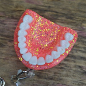 Teeth Badge Reel   Dental Hygienist Badge Reel Gift   Dentist Badge Reel   Dentist Gift