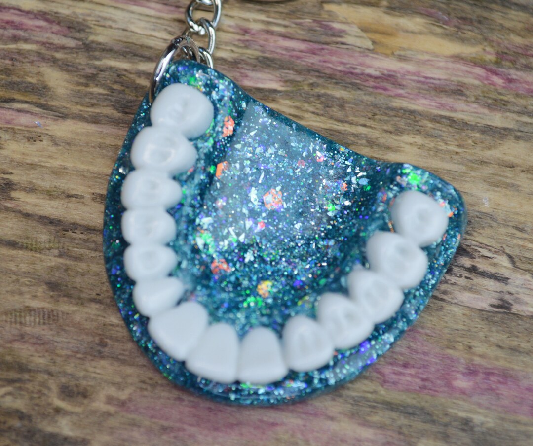 Teeth Keychain Dental Hygienist Gift Dentist Purse Charm 3D Unique