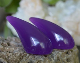 Glow In The Dark Purple Horns Curved Low Costume  Cosplay Ren Festival Renaissance Fair