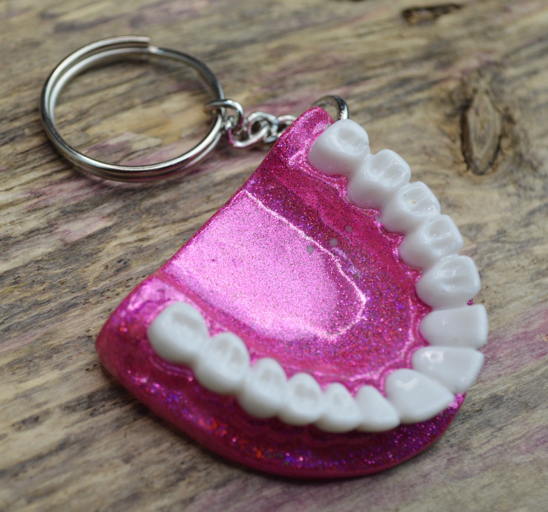 Teeth Keychain Dentist Keychain Purse Charm Dental Etsy