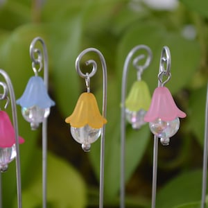 Fairy Lights Set Of 3 or 6 Iridescent Frosted Flower Miniature Fairy Garden Lights
