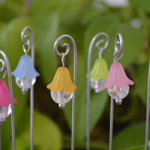 Fairy Lights Set Of 3 or 6  Frosted Flower Miniature Fairy Garden Lights