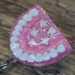 Confetti Teeth Badge Reel Dental Hygienist Badge Reel Dentist Gift