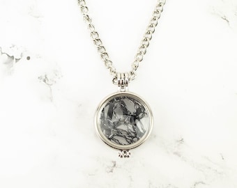 Silver Locket with Metallic Lace JWY00022