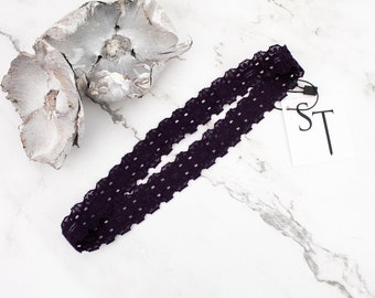 Purple Lace Headband: Stretchy Fashion Hair Accessory