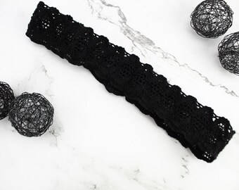 Black Stretch Lace Headband: Women&#39;s Hair Accessory