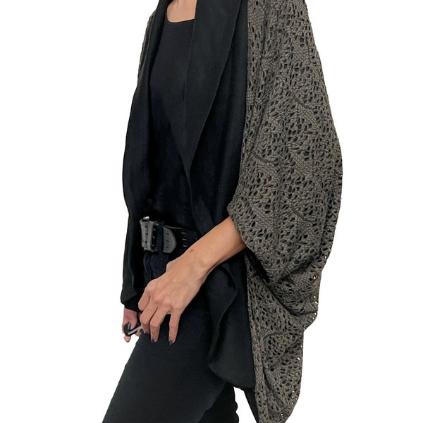 LONG COCOON JACKET-CAMELLIA BLUE