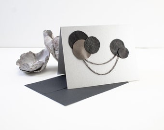 Black and Gray Leather Circles with Double Chain Blank Card CDS00001