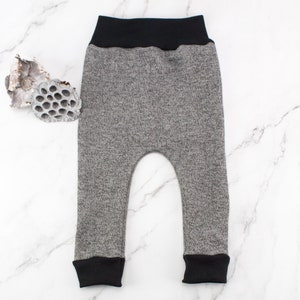 Gray Knit Baby Harem Pants: Organic Cotton Blend, 12-18 Months