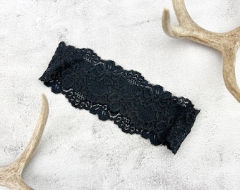 Black Lace Headband: Wide Stretch Hair Accessory