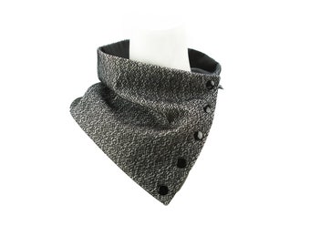 Black and White Snap Scarflette Cowl SCF00116