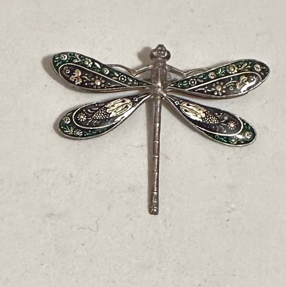 French enamel, dragonfly brooch
