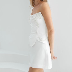 Lace Mini Wedding Dress | Ivory Bridal Corset  Dress | HAZEL