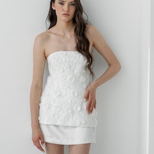 Wedding Reception Dress | Lace Bridal Dress | Second Wedding Dress | Mini Ivory Corset Dress | QUINN mini