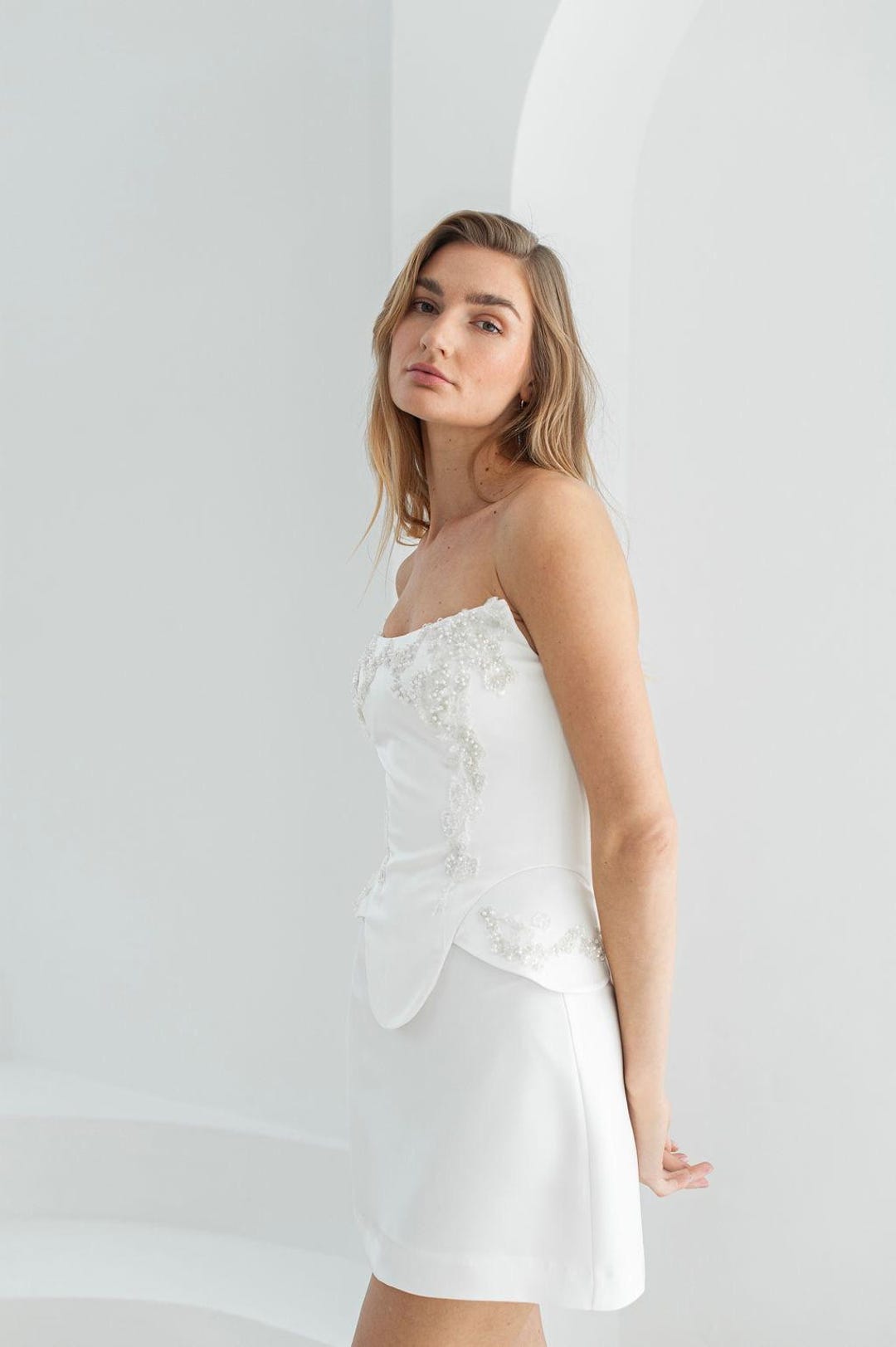 Elegant Bridal Reception Dress Embellished with Timeless Details