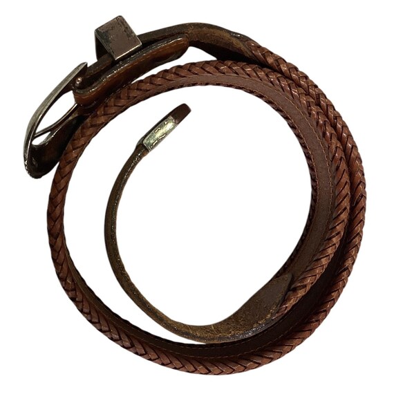 Eddie Bauer Beaded Belt Vintage 90s Eddie Bauer Beaded Western Brown Leather Belt  main image 4