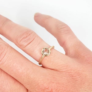 Morganite engagement ring bezel set in 10k-14k-18k yellow gold, white gold, rose gold image 8