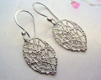 Lace drop earrings in sterling silver