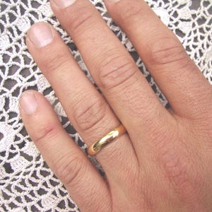 22k solid Gold classic wedding band with custom engraving inside