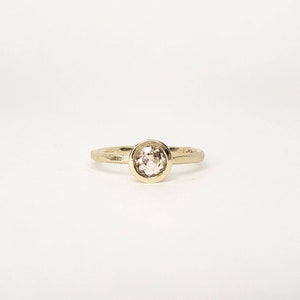 Morganite engagement ring bezel set in 10k-14k-18k yellow gold, white gold, rose gold image 3