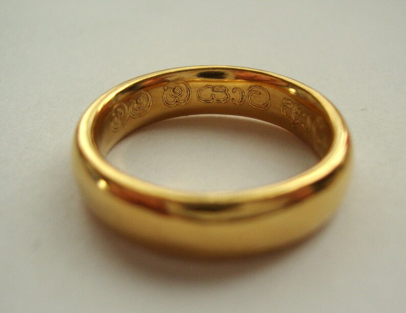 22k Solid Gold Classic Wedding Band Set Custom Engravings Etsy Australia