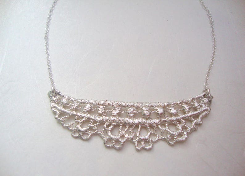 Ida cast Lace necklace in sterling silver image 4