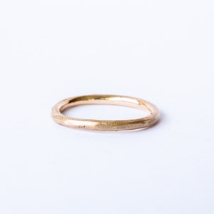 simple rough band in solid gold 10k 14k 18k- mark of the maker- wedding ring