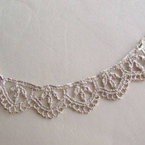 Lace silver necklace leaf pattern for women image 4