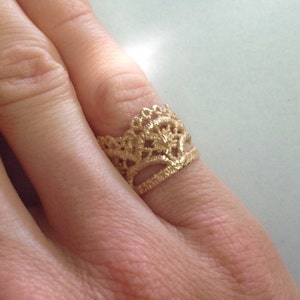 Lily Lace ring in 14k solid gold-gold wedding ring, lace ring, boho wedding ring, alternative wedding ring, womens wedding ring