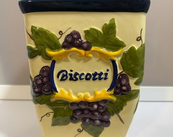 Tarro de cerámica pintado a mano para galletas Nonni’s Biscotti