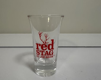 Vintage Jim Bean Red Stag Shot Glass Set of 4