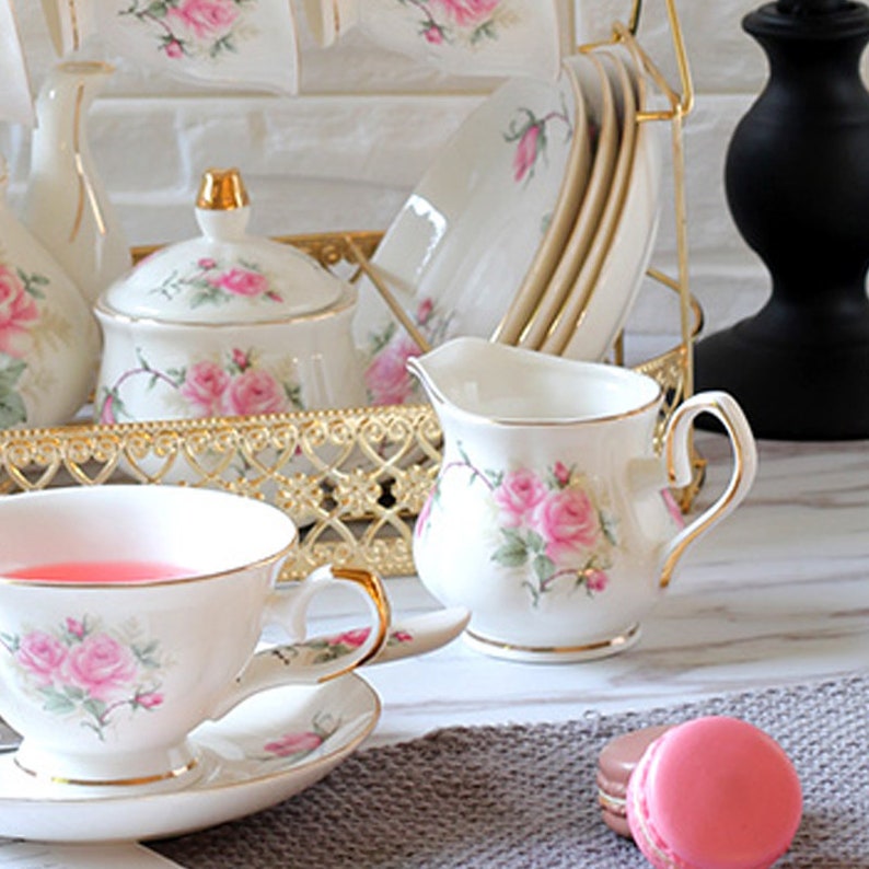 European style ceramic coffee set | ceramic coffee cups and saucers | afternoon tea set | coffee cups | ceramic tea set | wedding gifts