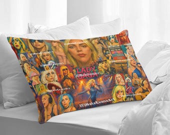 Taie d'oreiller LADY GAGA (1 pièce) oeuvre personnalisée