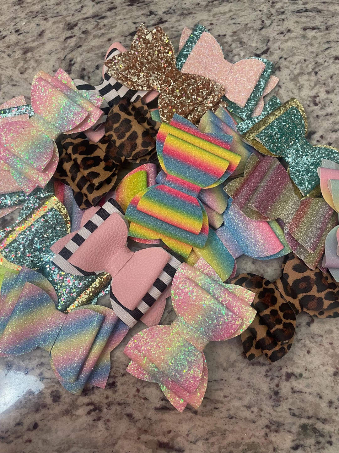 3-layer Hairbow (4 Inches) - Multiple Colors and Glitter - Etsy