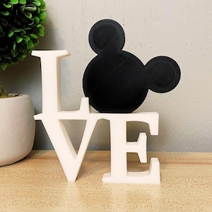 Customizable Mickey Mouse Ears Love Home Desk Table Shelf Word Art, Wedding Centerpiece Decor, Birthday Present Gift For Wife