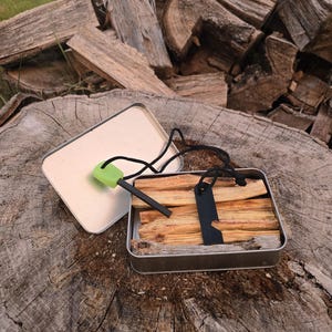 Kit allume-feu en fer blanc pour bois gras