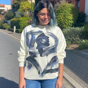 Painted Hoodie, Custom Psychedelic Oversized Sweatshirt, Hand Painted Unisex Hoodie, Personalized Handmade Clothing, Couples Hoodie Gift
