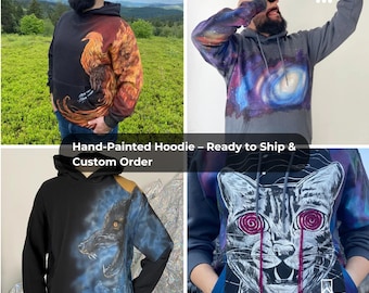 Custom Hand Painted Hoodie, Personalized Sweatshirt, Unique Hoodie Art, Handmade Clothing Gift, One of a Kind Wearable Art
