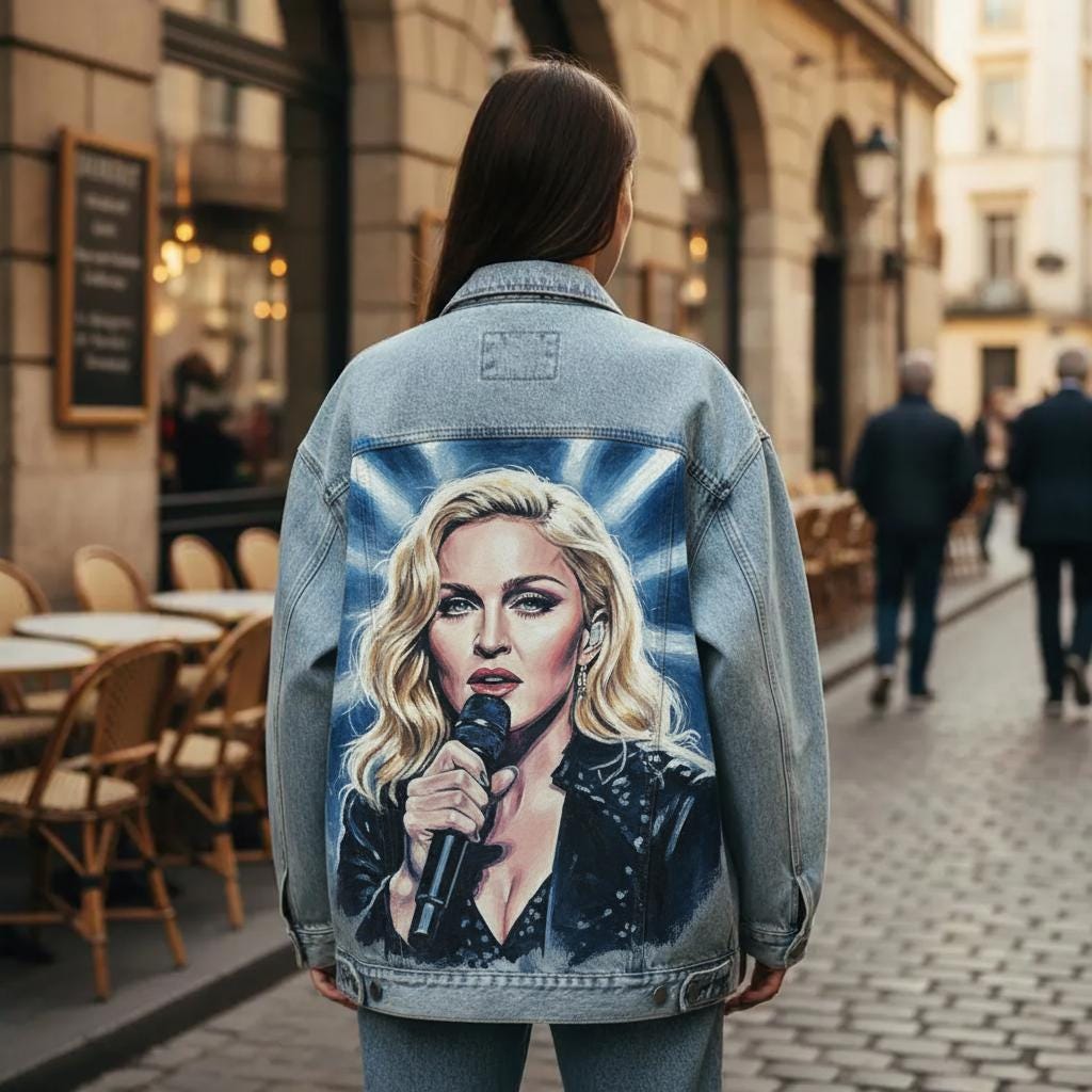 Custom Hand Painted Jacket – Michael Jackson and Madonna Inspired
