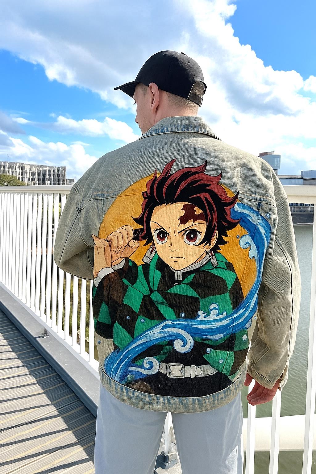 Custom JJK Denim Jacket, Hand Painted Anime, Jujutsu Kaisen Manga