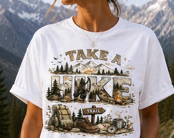 Retro Take A Hike Mountain Adventure PNG, Outdoor Camping Nature Design