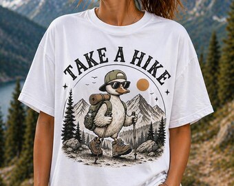 Take A Hike Duck PNG, Mountain Adventure Graphic, Minimalist Outdoor Design