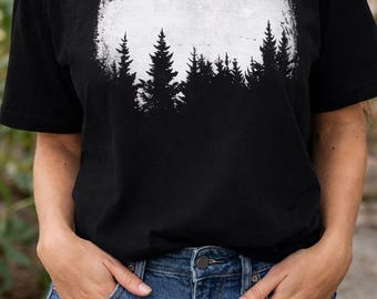 Forest Silhouette PNG, Nature T-Shirt Design