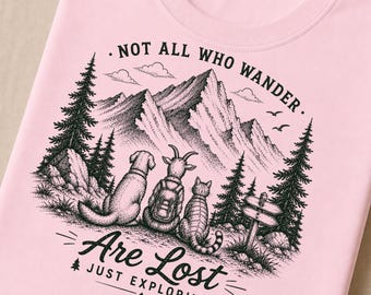 Not All Who Wander Mountain Hiking Design | Adventure Graphic (Digital Download)