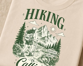 Vintage Hiking Mountain Adventure PNG (Digital Download)