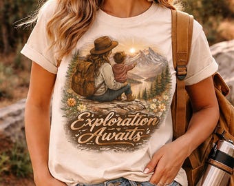 Mountain Sunset Graphic PNG, Hiking Woman, Nature Lover Design (Digital Download)