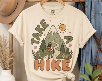 Take A Hike Mountain Graphic, Minimalist Outdoor Clipart (Digital Download)