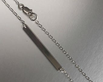 Sterling Silver Bar Necklace, Vertical or Horizontal