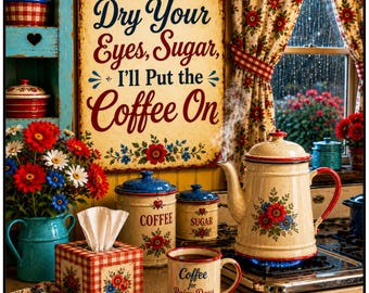 Dry Your Eyes Sugar I'll Put the Coffee On Matte Canvas